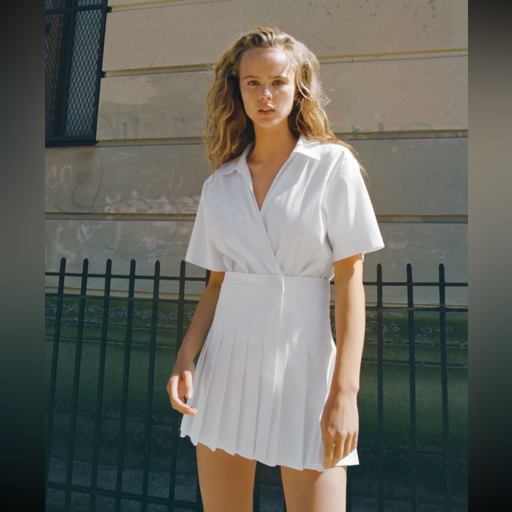 Zara White Jumpsuit Tennis Athletic Dress